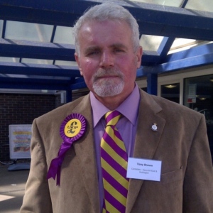 Landslide: New UKIP councillor Tony Brown who won Haverhill East ward on St Edmundsbury Borough Council with double the vote of his nearest challenger